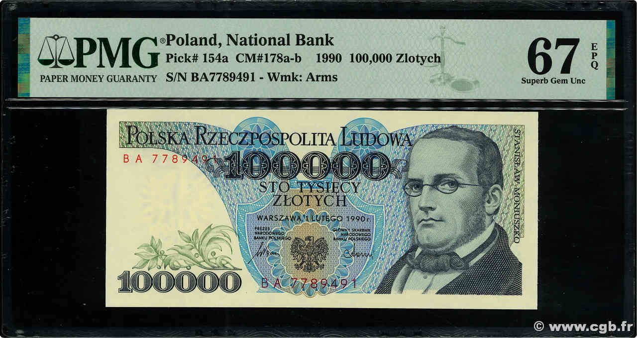 100000 Zlotych POLOGNE  1990 P.154a NEUF