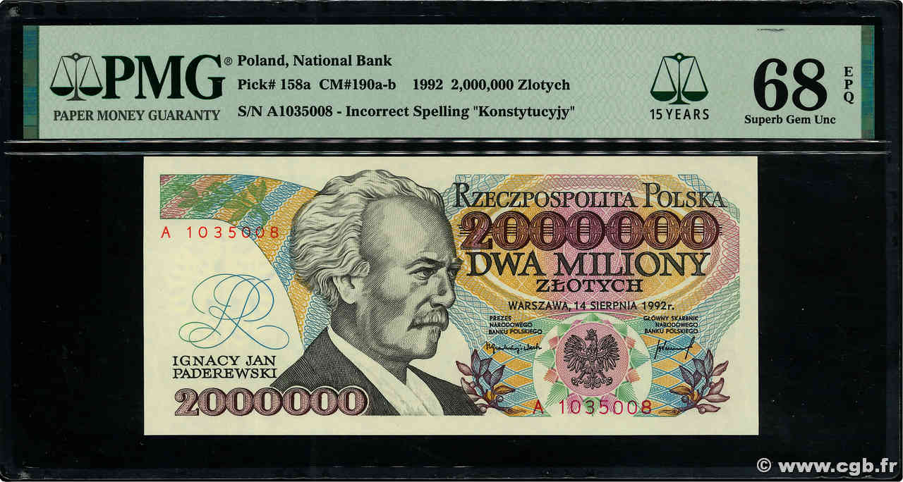 2000000 Zlotych POLOGNE  1992 P.158a NEUF