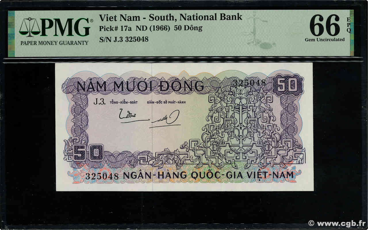 50 Dong VIETNAM DEL SUD  1966 P.17a FDC