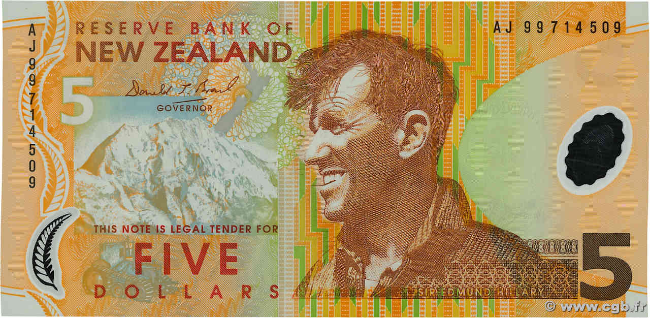 5 Dollars NOUVELLE-ZÉLANDE  1999 P.185a NEUF