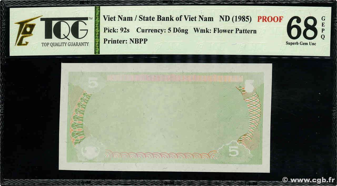 5 Dong Épreuve VIET NAM   1985 P.092p NEUF