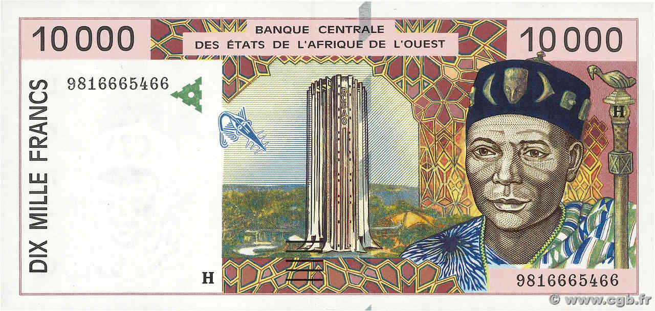 10000 Francs Faux ÉTATS DE L AFRIQUE DE L OUEST  1998 P.614Hg pr.NEUF