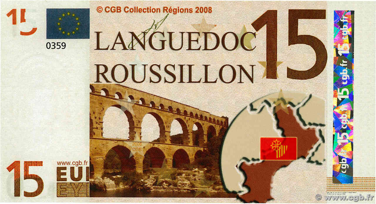 15 Euro FRANCE régionalisme et divers  2008 P.- NEUF