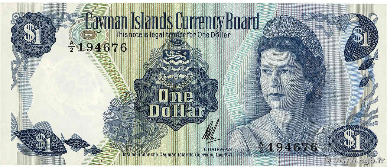 1 Dollar CAYMAN ISLANDS  1972 P.01b UNC-