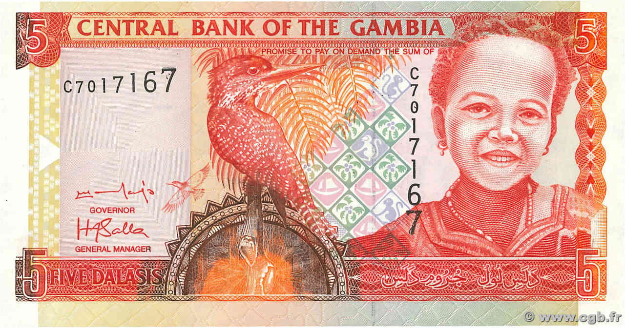 5 Dalasis GAMBIA  2001 P.20b UNC