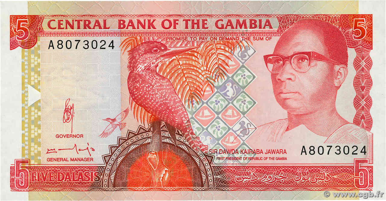 5 Dalasis GAMBIA  1991 P.12b UNC