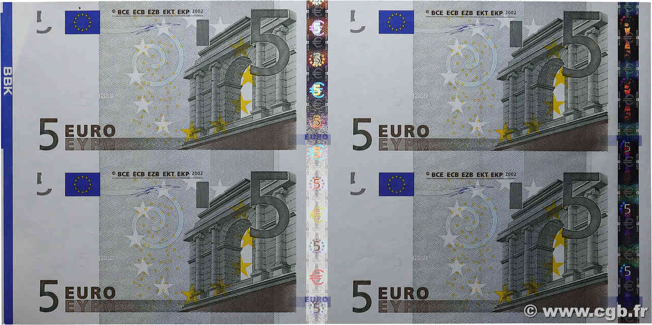 5 Euro Planche EUROPA  2002 P.01x FDC