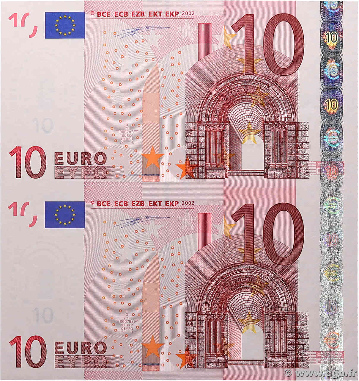 10 Euro Planche EUROPE  2002 P.02x NEUF