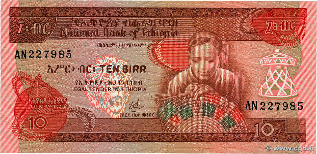 10 Birr ÉTHIOPIE  1976 P.32a TTB+