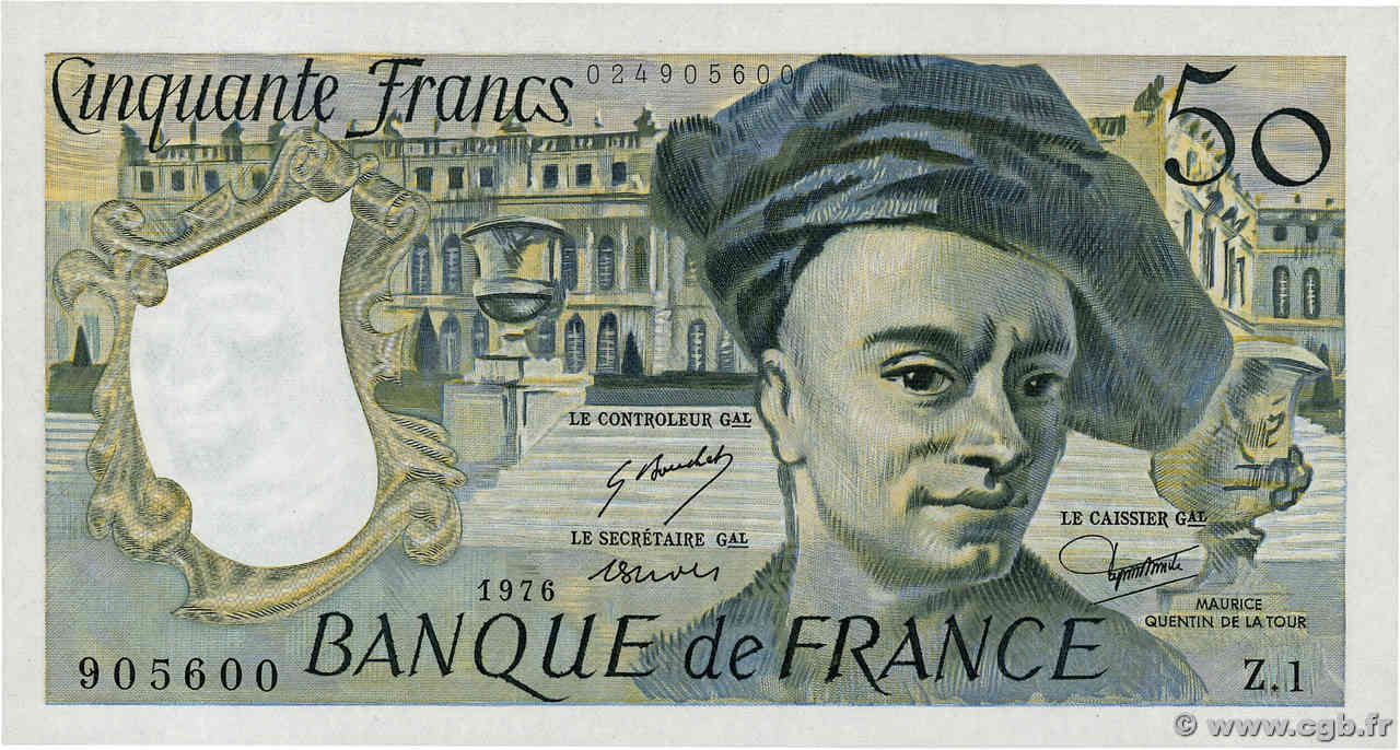 50 Francs QUENTIN DE LA TOUR FRANCE  1976 F.67.01 NEUF