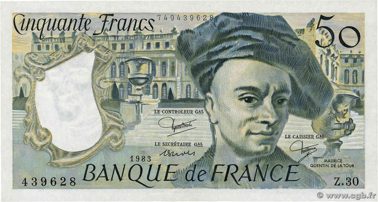 50 Francs QUENTIN DE LA TOUR FRANCE  1983 F.67.09 UNC-