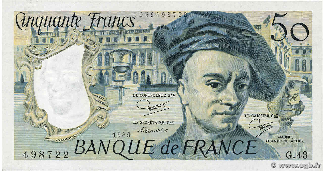 50 Francs QUENTIN DE LA TOUR FRANCE  1985 F.67.11 NEUF