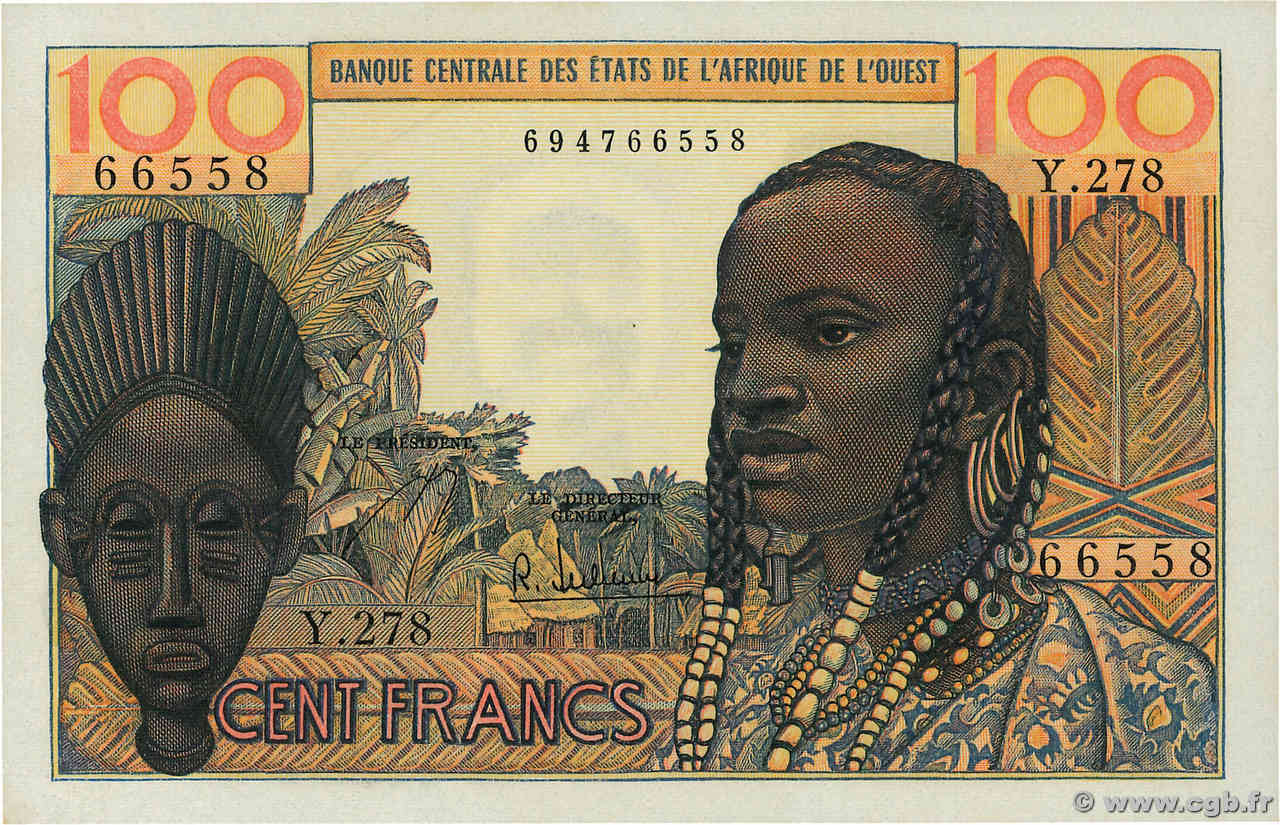 100 Francs ÉTATS DE L AFRIQUE DE L OUEST  1965 P.002b NEUF