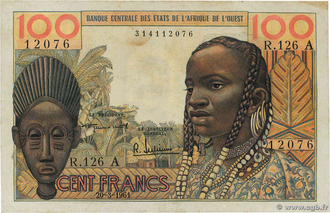 100 Francs ÉTATS DE L AFRIQUE DE L OUEST  1961 P.101Aa SUP