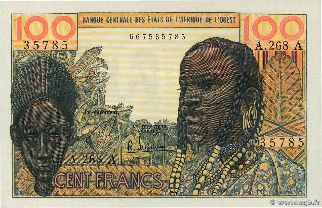 100 Francs WEST AFRICAN STATES  1965 P.101Ag UNC-