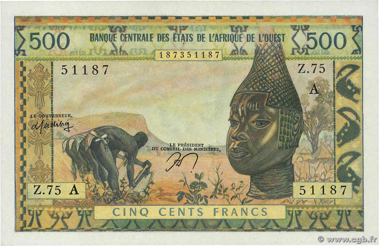 500 Francs ÉTATS DE L AFRIQUE DE L OUEST  1970 P.102Am SUP+