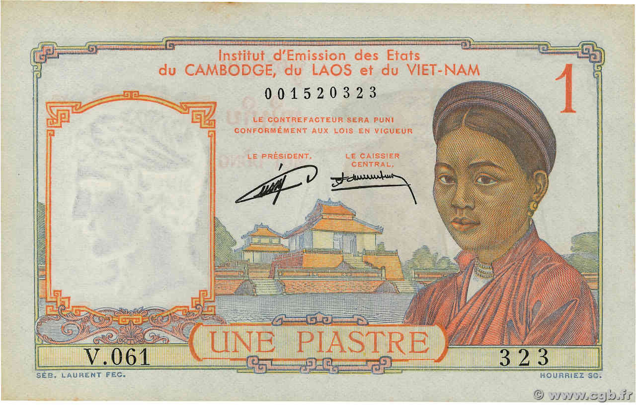 1 Piastre INDOCHINE FRANÇAISE  1953 P.092 pr.NEUF