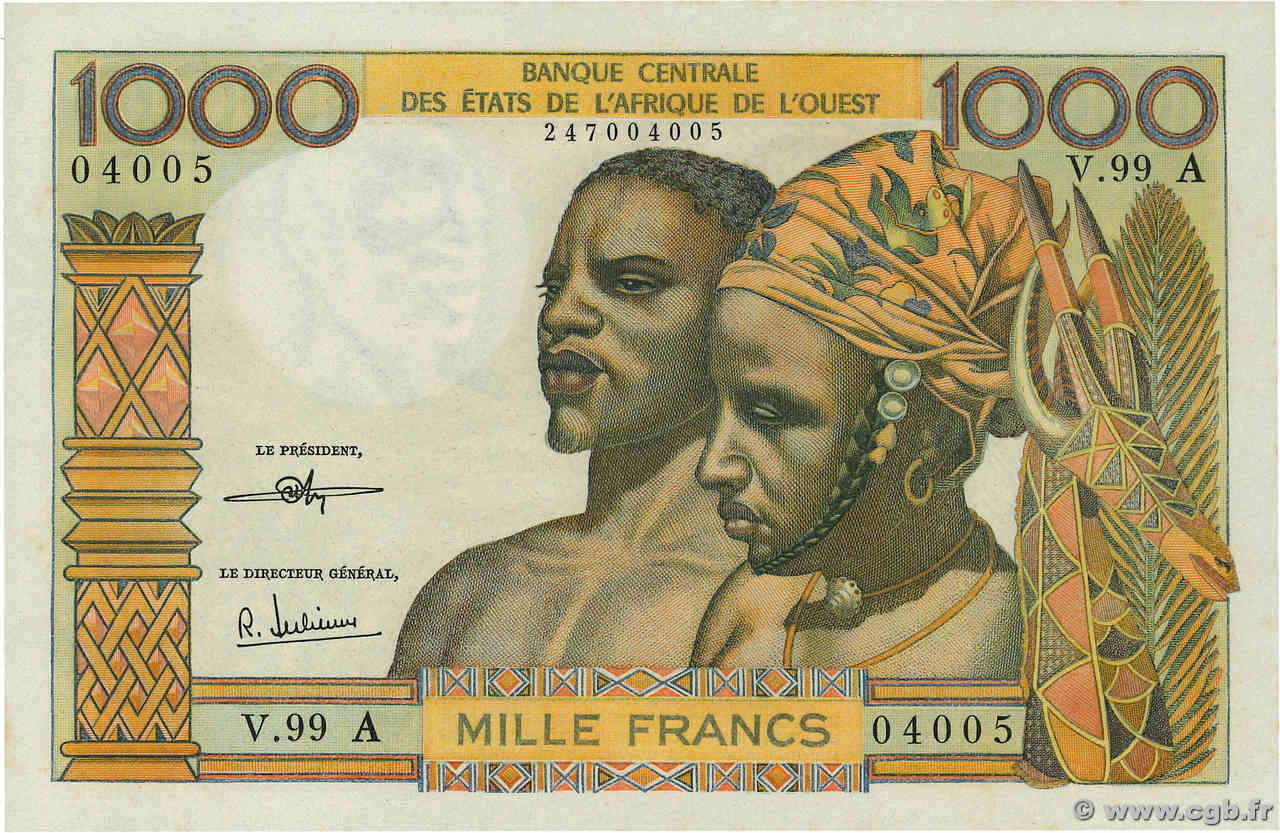 1000 Francs WEST AFRICAN STATES  1972 P.103Ai UNC