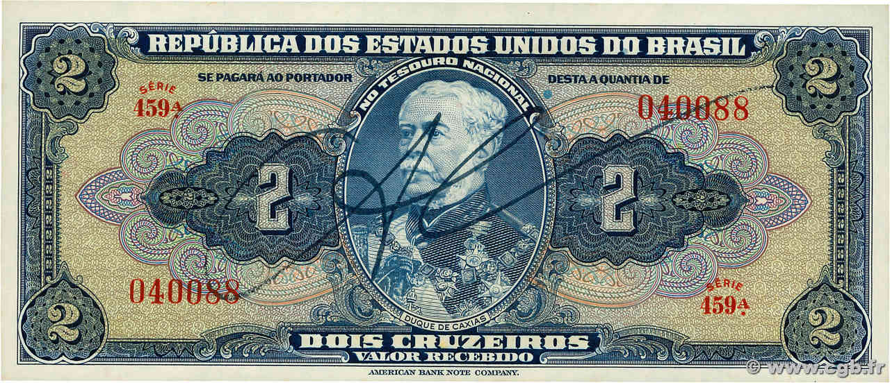 2 Cruzeiros BRASILIEN  1944 P.133a ST