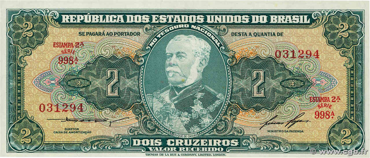 2 Cruzeiros BRASILIEN  1956 P.157Ac ST