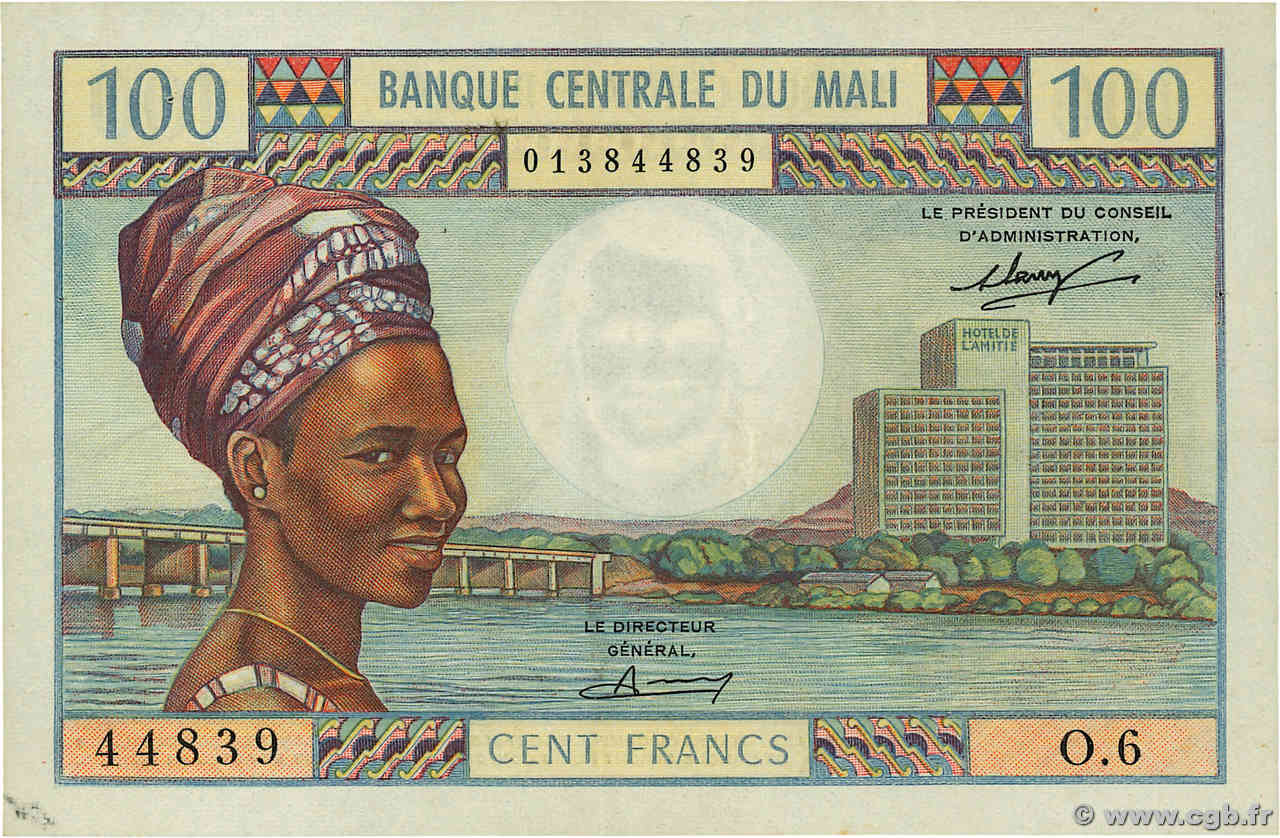 100 Francs MALI  1972 P.11 VF+