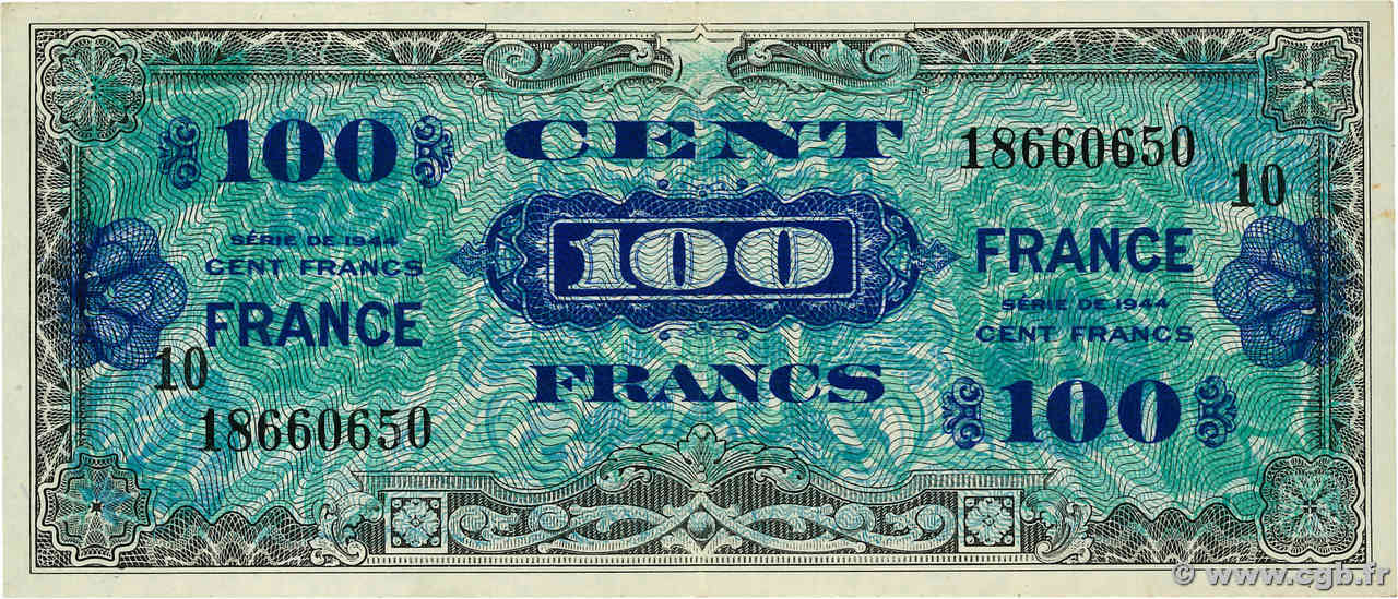 100 Francs FRANCE FRANCE  1945 VF.25.10 VF