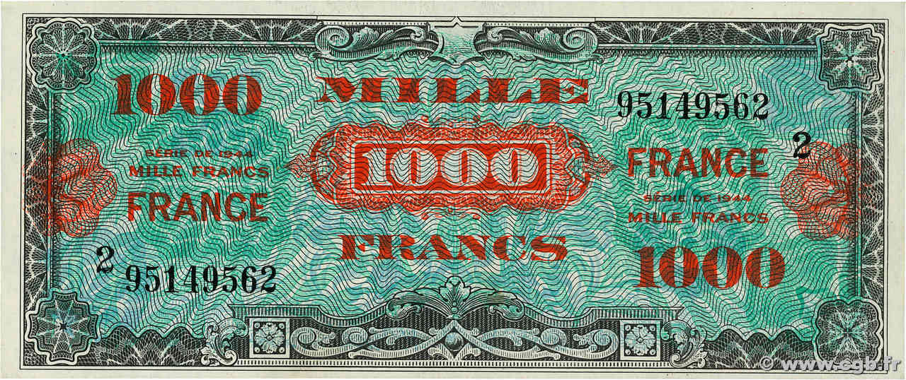 1000 Francs FRANCE FRANCIA  1945 VF.27.02 EBC+