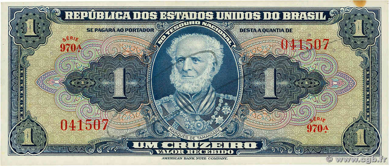 1 Cruzeiro BRÉSIL  1944 P.132 SUP