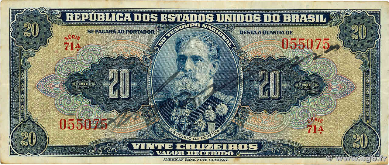 20 Cruzeiros BRASILE  1943 P.136a q.BB