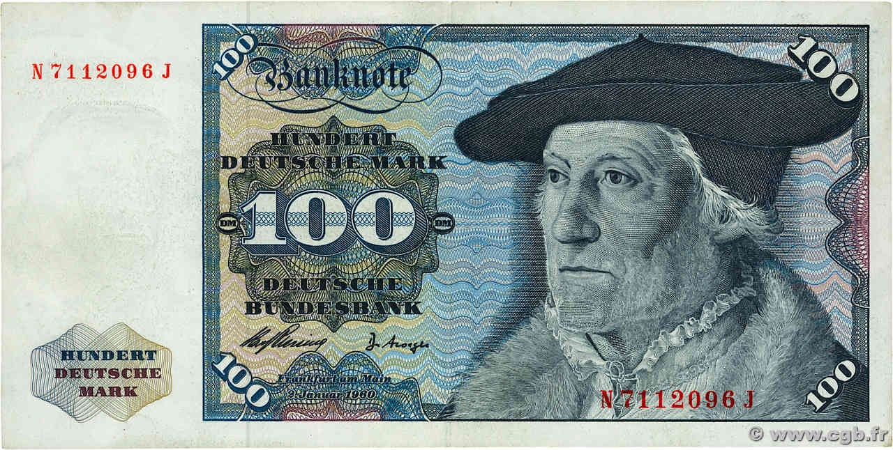 100 Deutsche Mark ALLEMAGNE FÉDÉRALE  1960 P.22a TB+