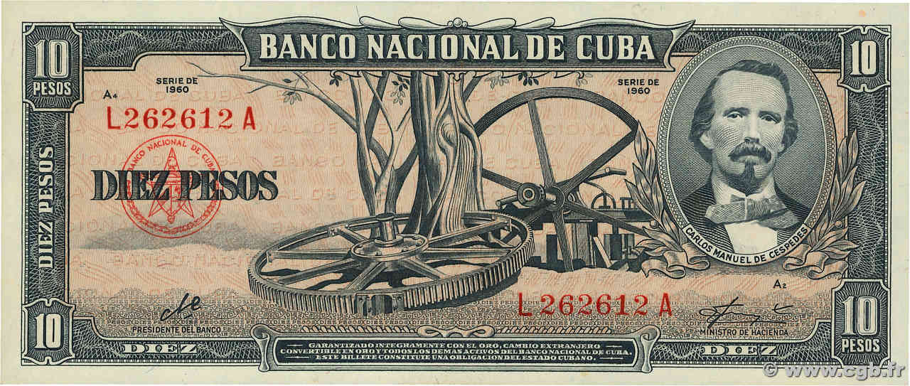 10 Pesos KUBA  1960 P.088c fST