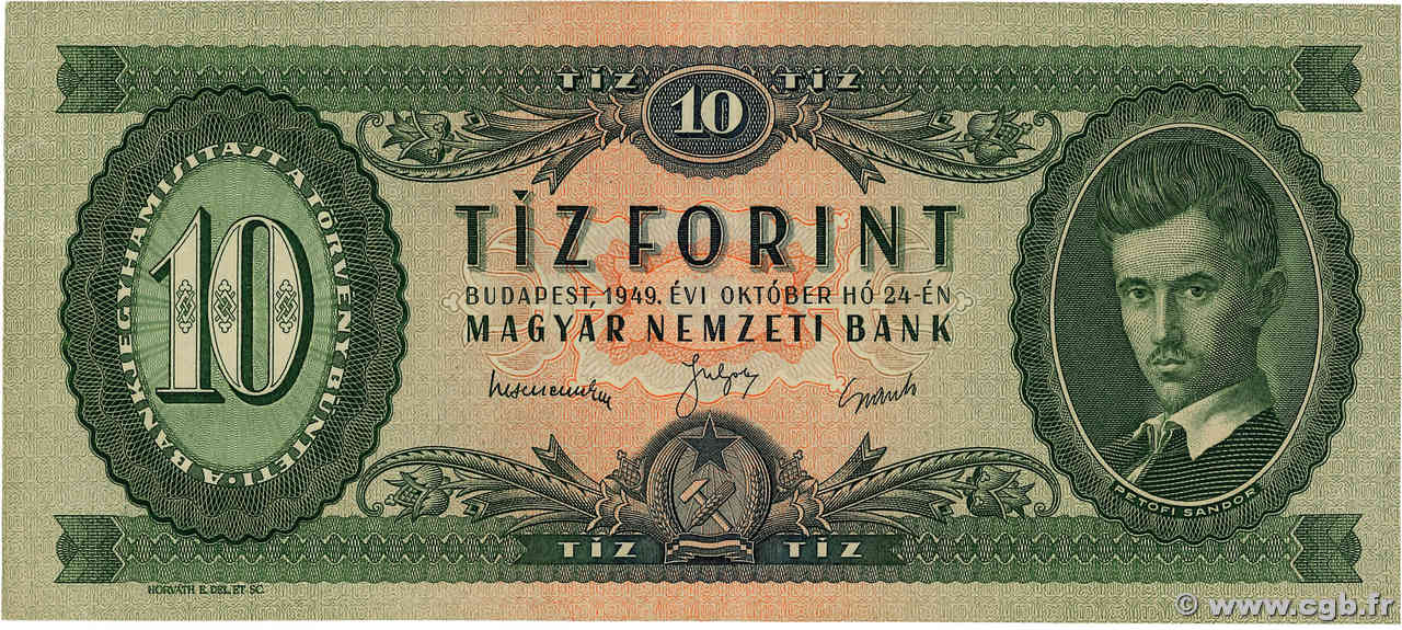 10 Forint UNGARN  1949 P.164a SS