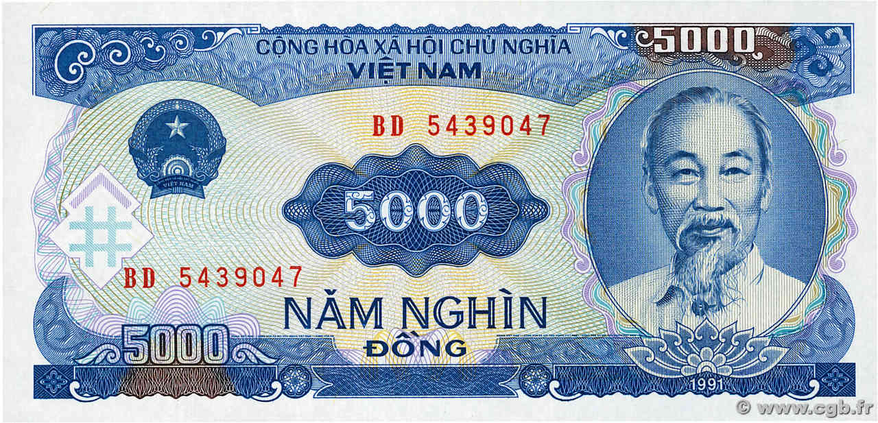 5000 Dong VIETNAM  1991 P.108a ST