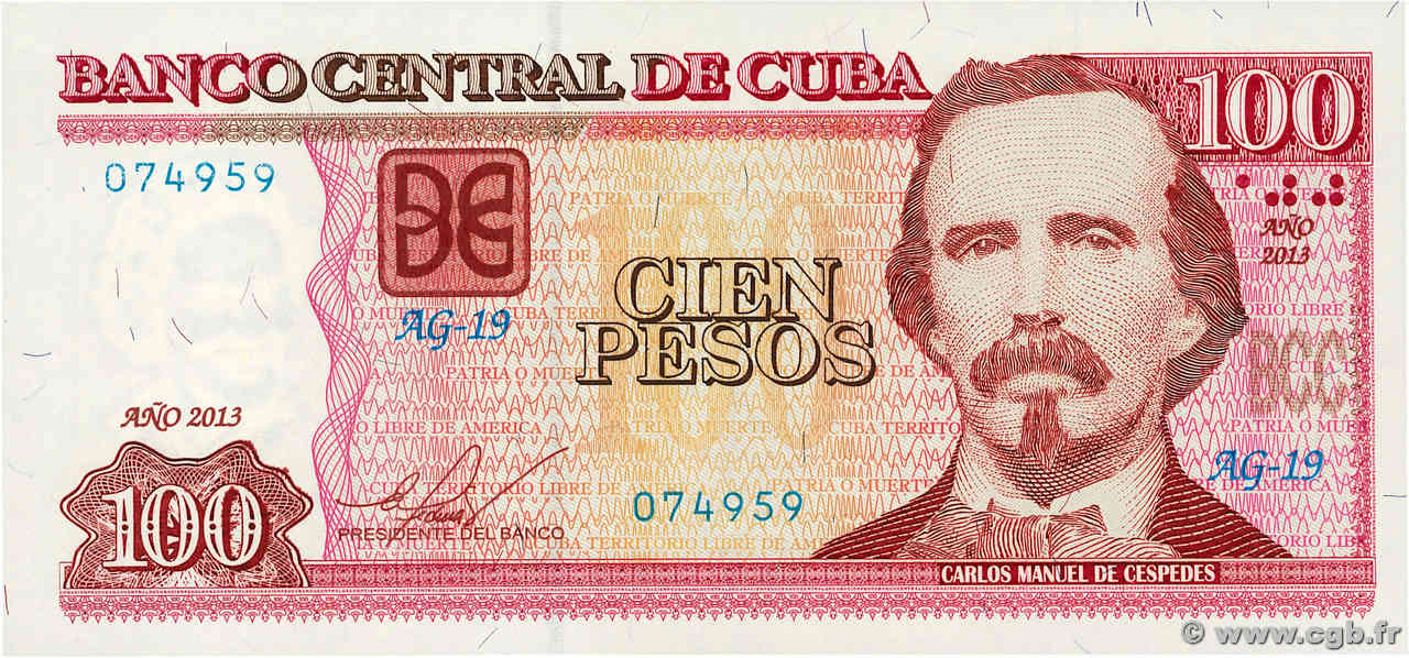 100 Pesos CUBA  2013 P.129e NEUF