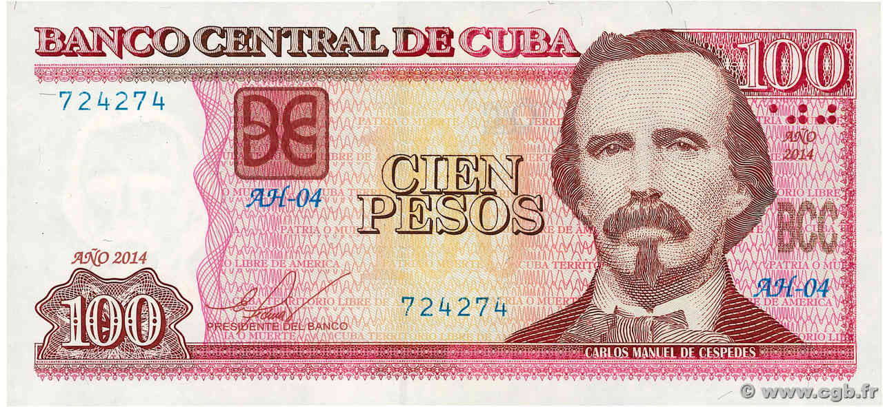 100 Pesos CUBA  2014 P.129f NEUF