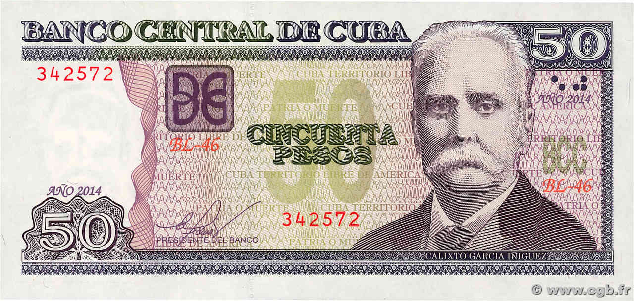 50 Pesos KUBA  2014 P.123i ST