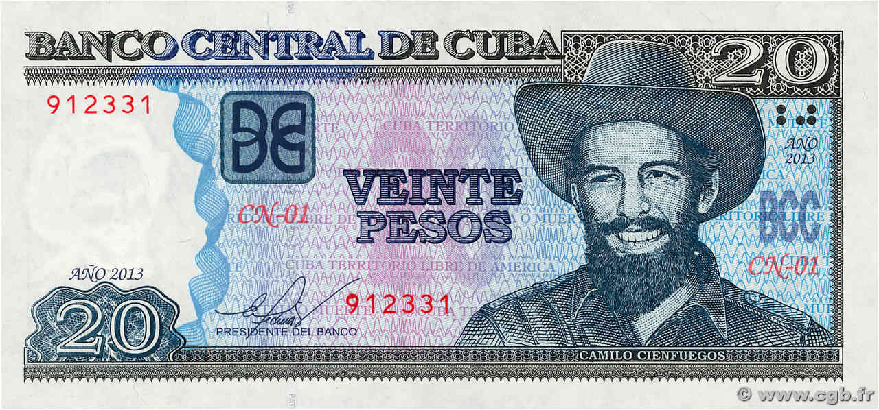 20 Pesos KUBA  2013 P.122h fST+