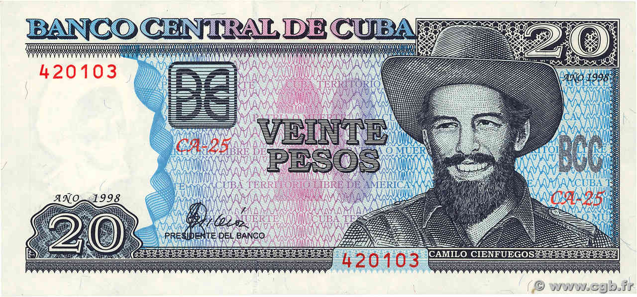 20 Pesos CUBA  1998 P.118a SC+