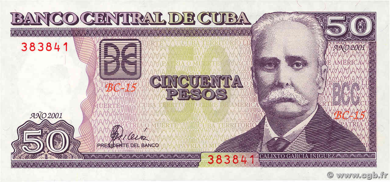 50 Pesos CUBA  2001 P.119c NEUF