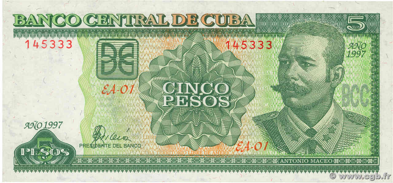 5 Pesos CUBA  1997 P.116a pr.NEUF