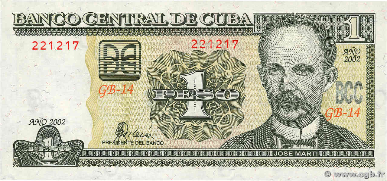 1 Peso CUBA  2002 P.121b pr.NEUF