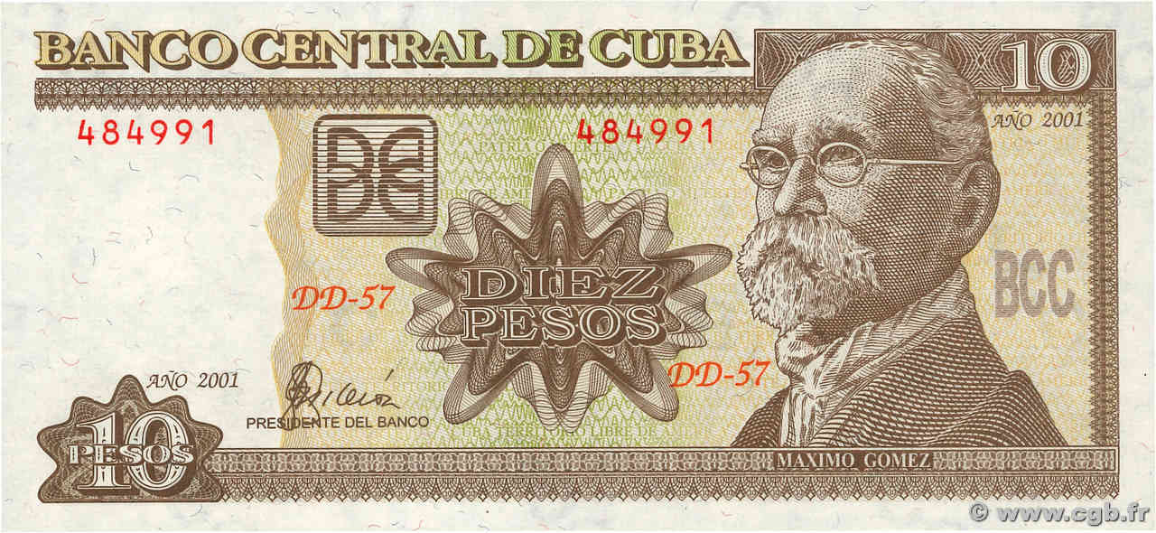 10 Pesos CUBA  2001 P.117d NEUF