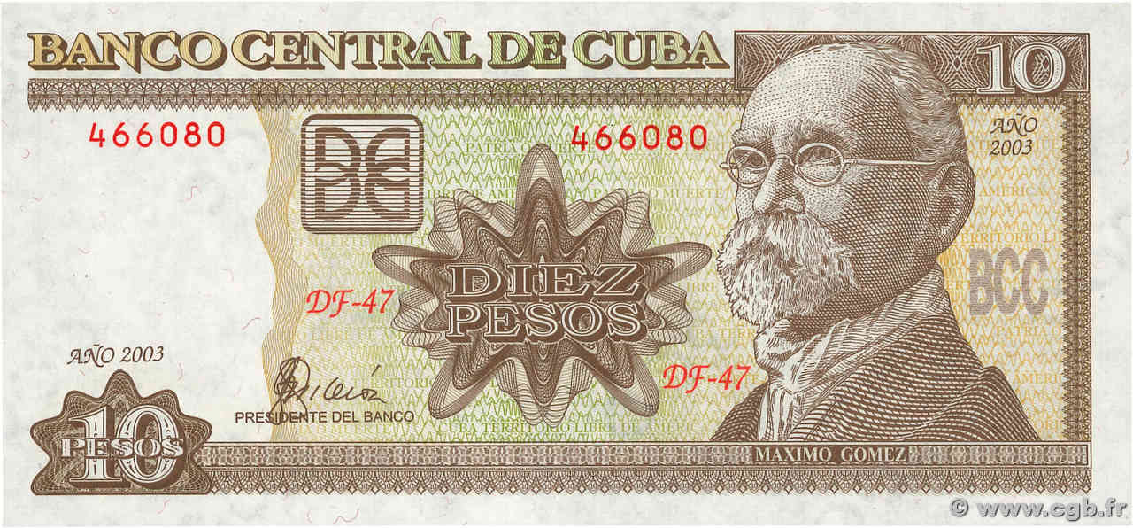 10 Pesos CUBA  2003 P.117f NEUF