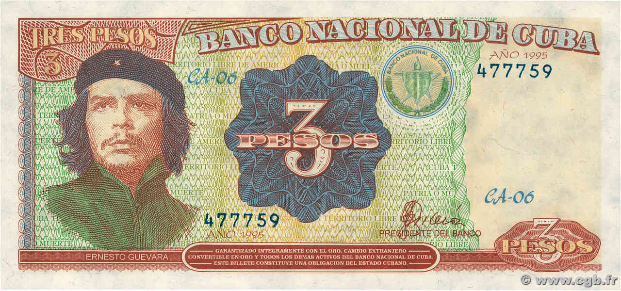 3 Pesos CUBA  1995 P.113 NEUF