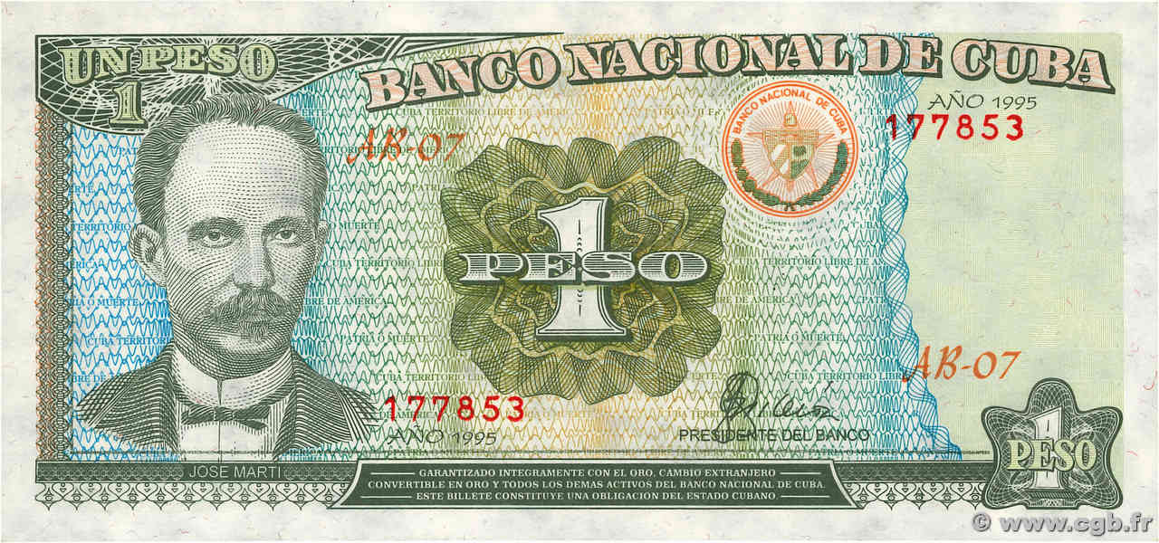 1 Peso CUBA  1995 P.112 SC