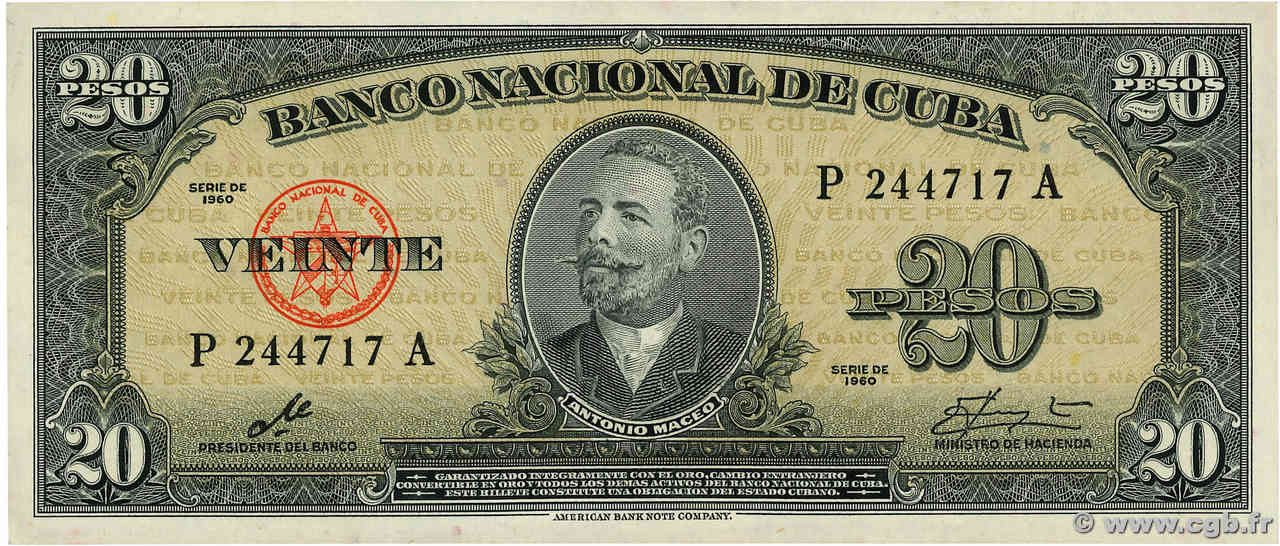 20 Pesos  CUBA  1960 P.080c pr.NEUF