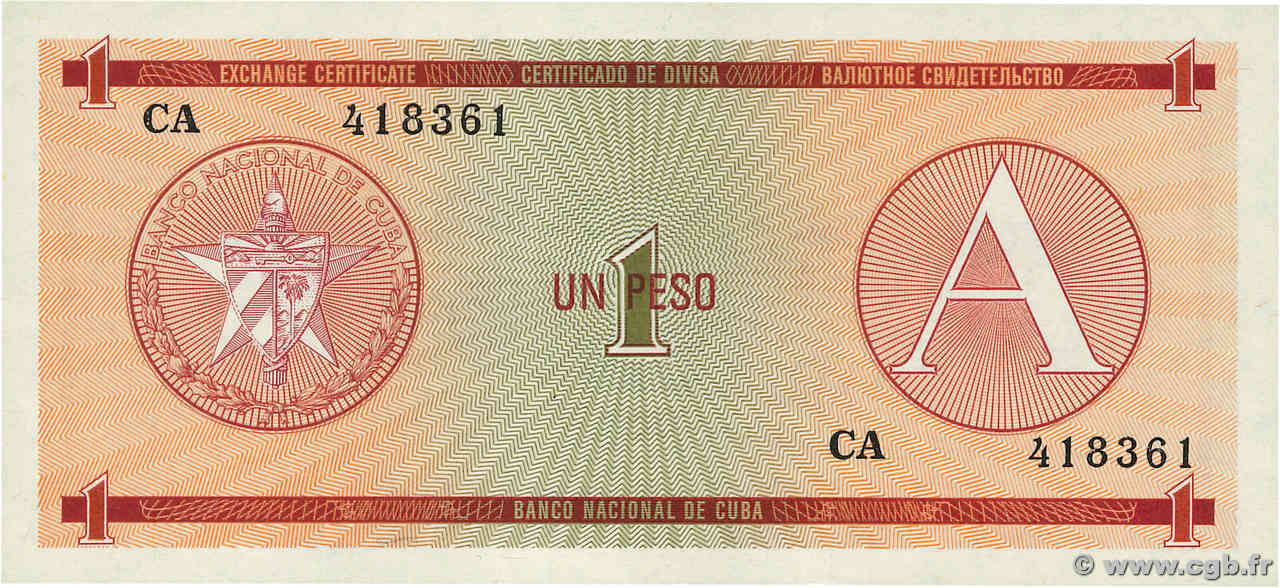 1 Peso CUBA  1985 P.FX01 AU+