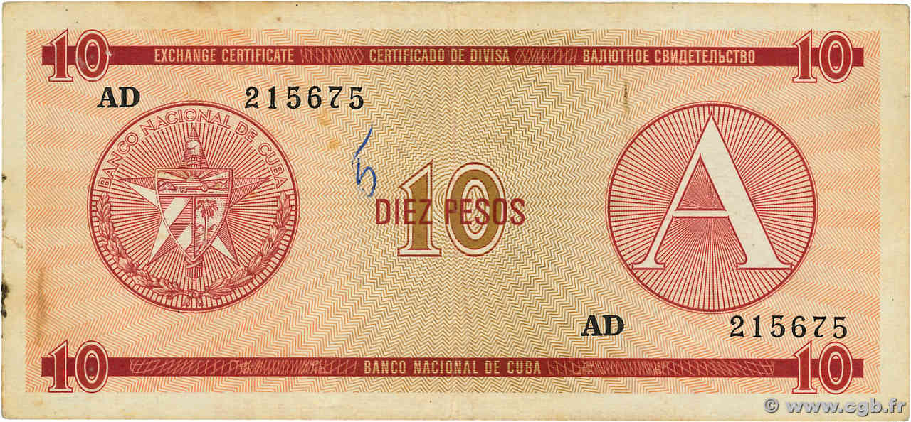 10 Pesos CUBA  1985 P.FX04 TB