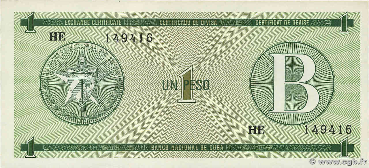 1 Peso CUBA  1985 P.FX06 FDC