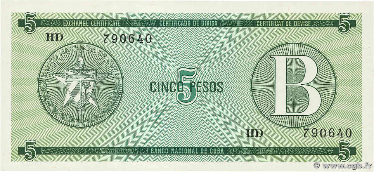 5 Pesos CUBA  1985 P.FX07 NEUF